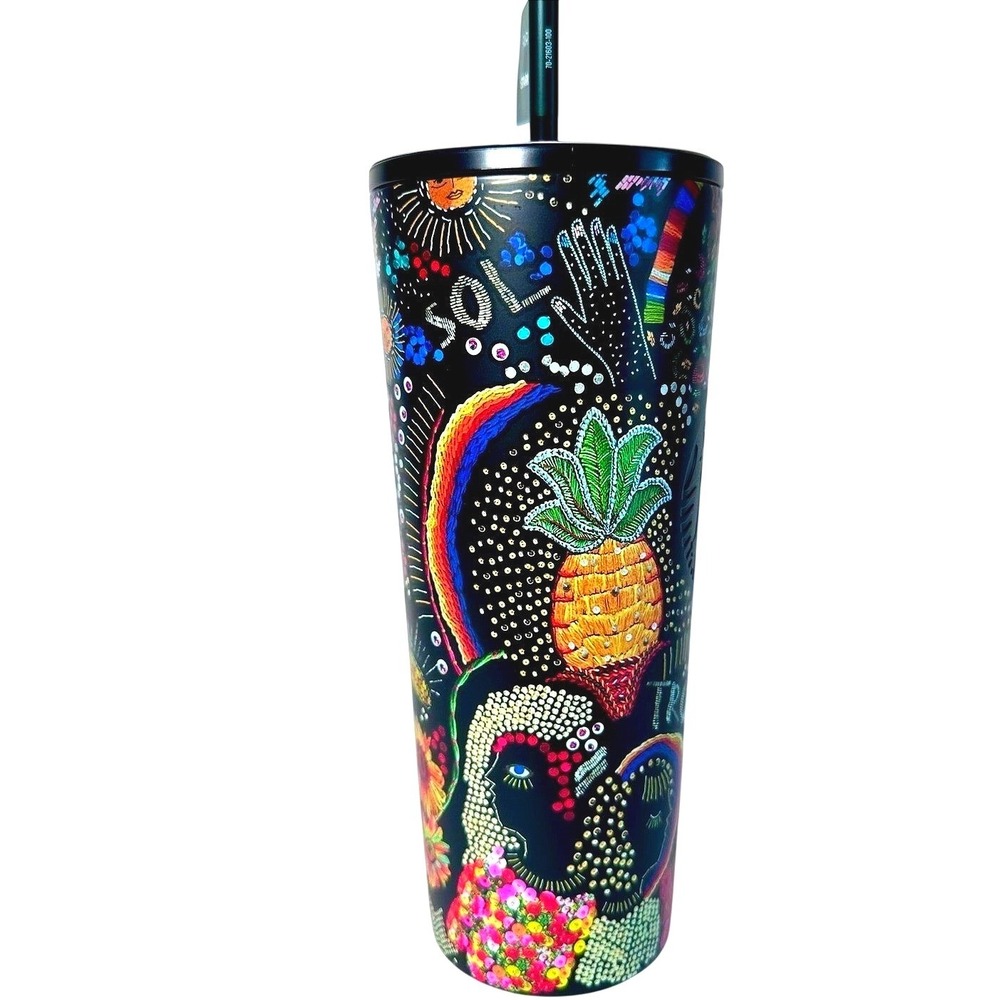 Starbucks x FARM Rio Borogodo Tumbler 24oz Black Rainbow Stainless Cold Cup NWT